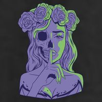 Scary Girl Skeleton Floral Trucker Hat