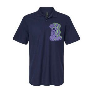 Scary Girl Skeleton Floral Softstyle Adult Sport Polo