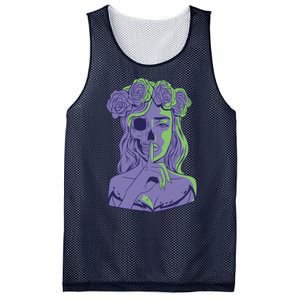 Scary Girl Skeleton Floral Mesh Reversible Basketball Jersey Tank