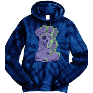 Scary Girl Skeleton Floral Tie Dye Hoodie