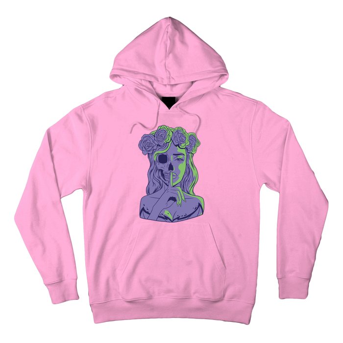 Scary Girl Skeleton Floral Hoodie