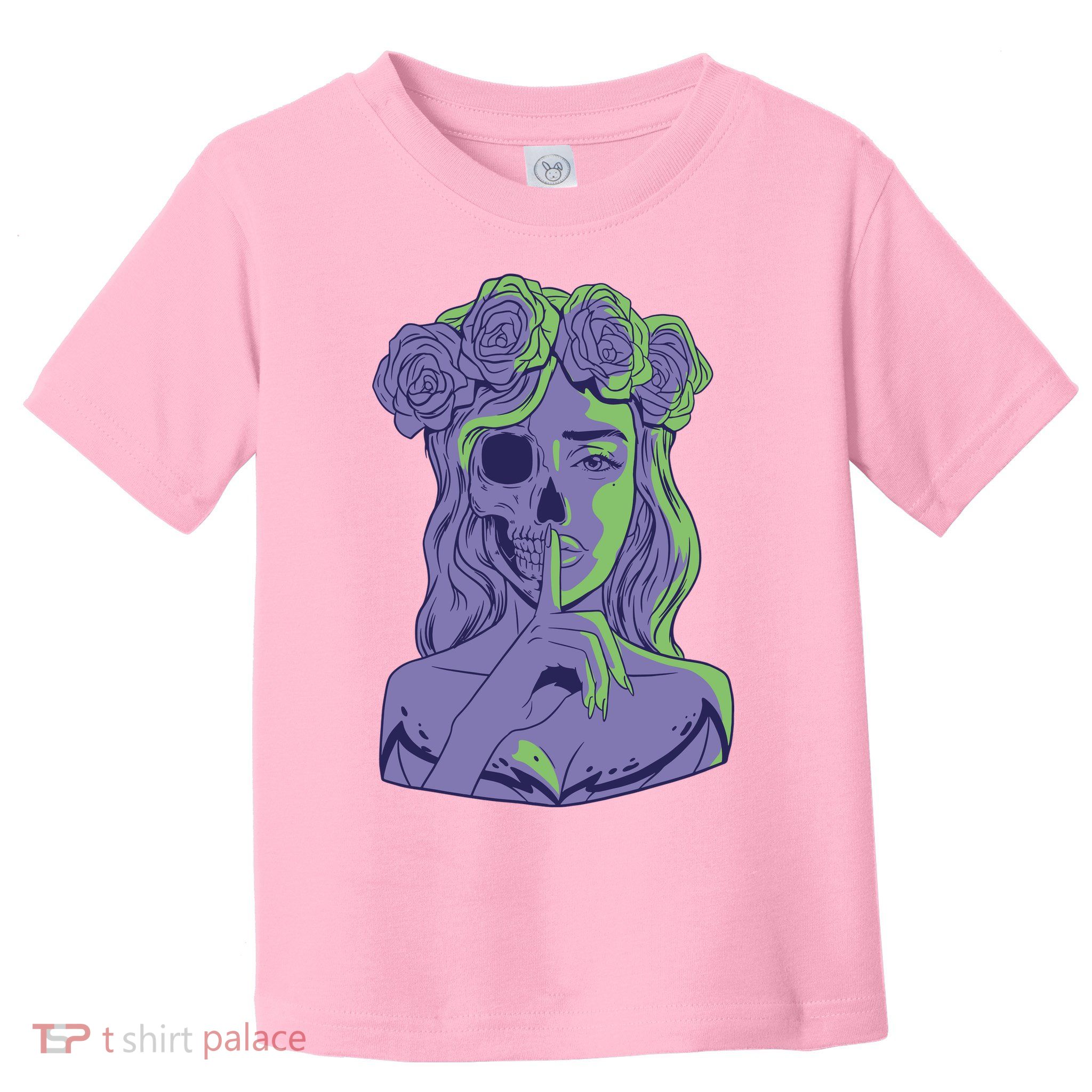 Scary Girl Skeleton Floral Toddler T-Shirt