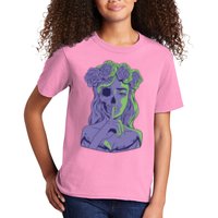 Scary Girl Skeleton Floral Kids T-Shirt