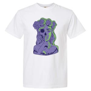 Scary Girl Skeleton Floral Garment-Dyed Heavyweight T-Shirt