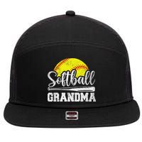 Softball Grandma Softball Player Game Day MotherS Day Gift 7 Panel Mesh Trucker Snapback Hat