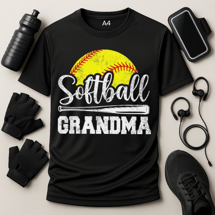 Softball Grandma Softball Player Game Day MotherS Day Gift Cooling Performance Crew T-Shirt
