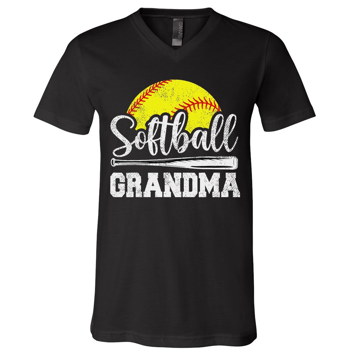 Softball Grandma Softball Player Game Day MotherS Day Gift V-Neck T-Shirt