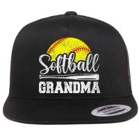 Softball Grandma Softball Player Game Day MotherS Day Gift Flat Bill Trucker Hat