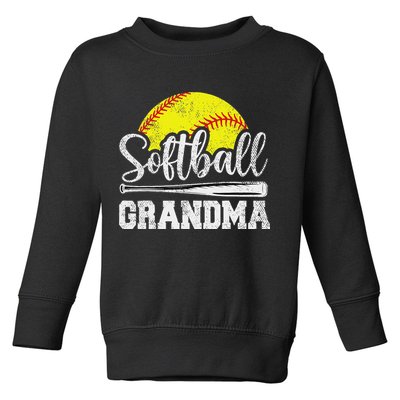 Softball Grandma Softball Player Game Day MotherS Day Gift Toddler Sweatshirt