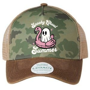 Spooky Ghoul Summer Cute Ghost Flamingo Summer Vibes Beach Legacy Tie Dye Trucker Hat