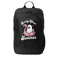 Spooky Ghoul Summer Cute Ghost Flamingo Summer Vibes Beach City Backpack