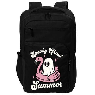 Spooky Ghoul Summer Cute Ghost Flamingo Summer Vibes Beach Impact Tech Backpack