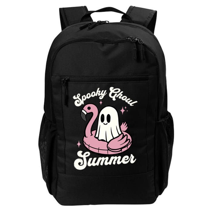 Spooky Ghoul Summer Cute Ghost Flamingo Summer Vibes Beach Daily Commute Backpack