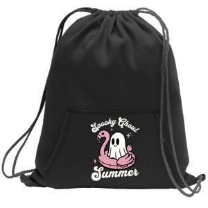 Spooky Ghoul Summer Cute Ghost Flamingo Summer Vibes Beach Sweatshirt Cinch Pack Bag