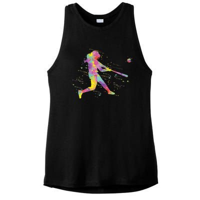 Softball Girl Ladies PosiCharge Tri-Blend Wicking Tank