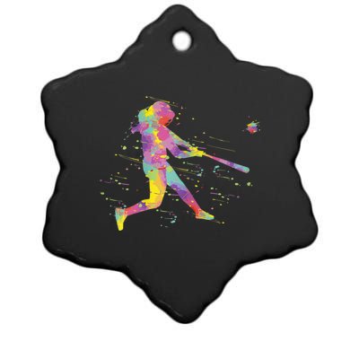 Softball Girl Ceramic Star Ornament