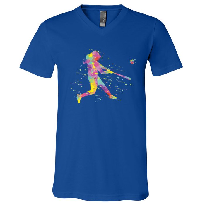 Softball Girl V-Neck T-Shirt