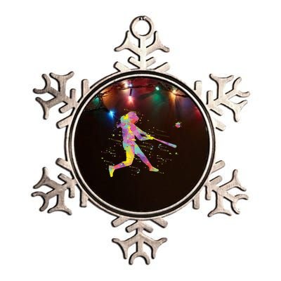 Softball Girl Metallic Star Ornament