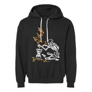 Skeleton Gardener Garment-Dyed Fleece Hoodie