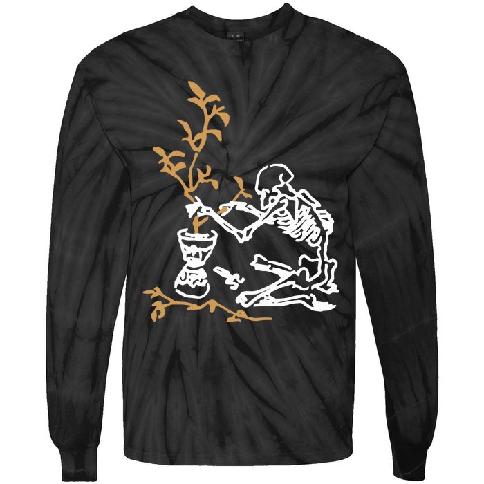 Skeleton Gardener Tie-Dye Long Sleeve Shirt