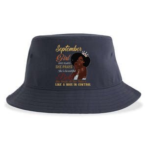 September Girl She Slays She Prays Beautiful Birthday Sustainable Bucket Hat