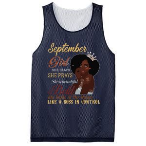 September Girl She Slays She Prays Beautiful Birthday Mesh Reversible Basketball Jersey Tank