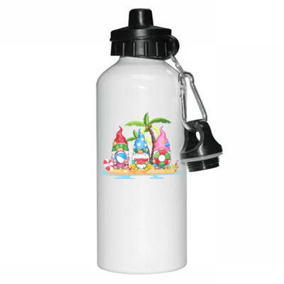 Sunflower Gnome Shows Heart & Love For Gardener And Summer Aluminum Water Bottle