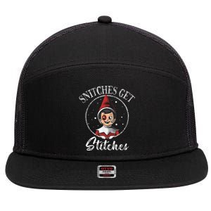 Snitches Get Stitches 7 Panel Mesh Trucker Snapback Hat