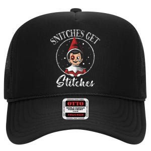 Snitches Get Stitches High Crown Mesh Back Trucker Hat