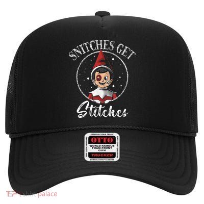 Snitches Get Stitches High Crown Mesh Back Trucker Hat