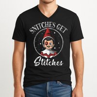 Snitches Get Stitches V-Neck T-Shirt
