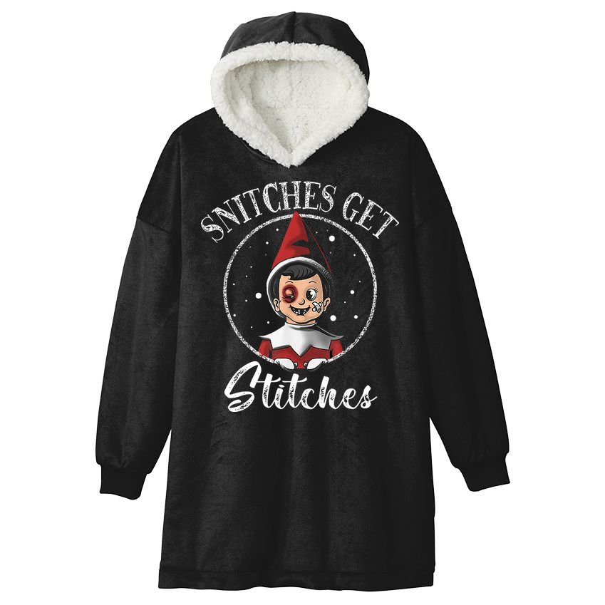 Snitches Get Stitches Hooded Wearable Blanket