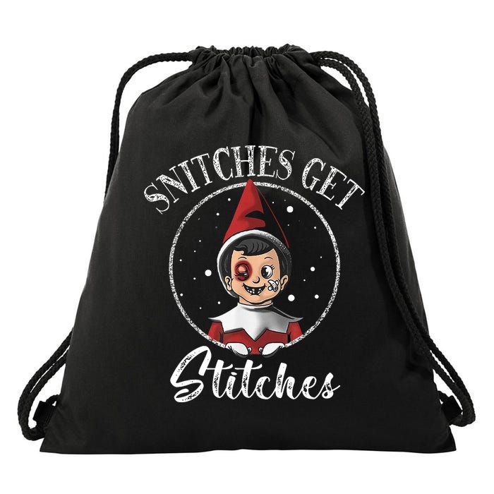 Snitches Get Stitches Drawstring Bag