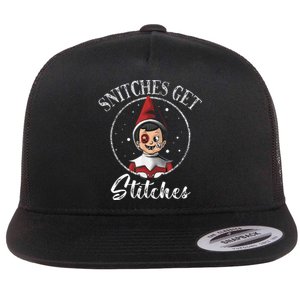 Snitches Get Stitches Flat Bill Trucker Hat