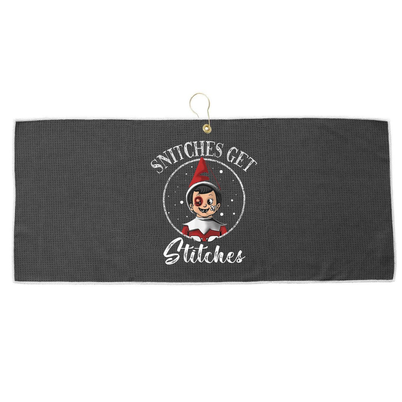 Snitches Get Stitches Large Microfiber Waffle Golf Towel