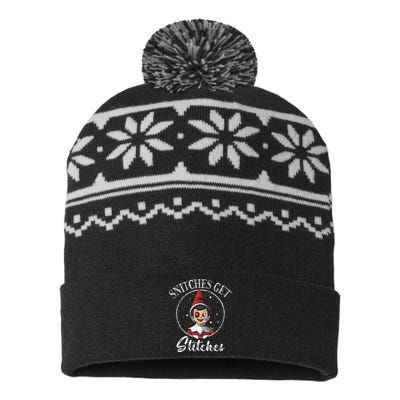 Snitches Get Stitches USA-Made Snowflake Beanie