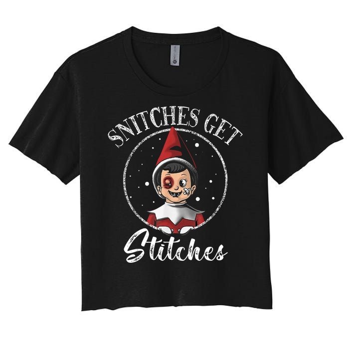 Snitches Get Stitches Women's Crop Top Tee