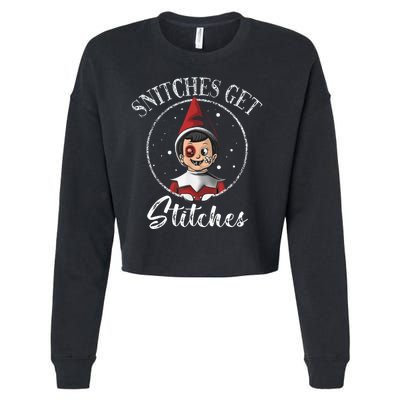 Snitches Get Stitches Cropped Pullover Crew