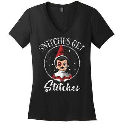 Snitches Get Stitches Women's V-Neck T-Shirt