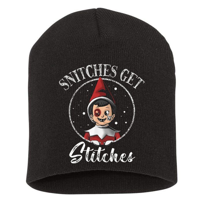 Snitches Get Stitches Short Acrylic Beanie