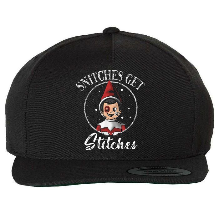 Snitches Get Stitches Wool Snapback Cap