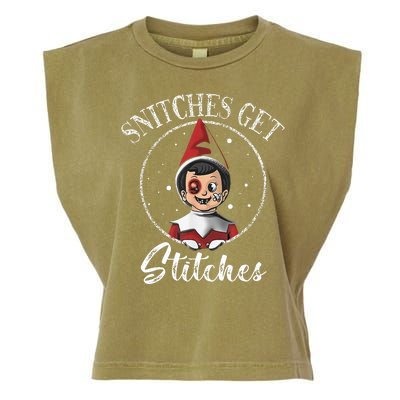 Snitches Get Stitches Garment-Dyed Women's Muscle Tee