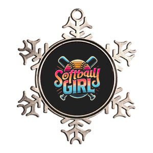 Softball Girl Softball Player Fan Metallic Star Ornament