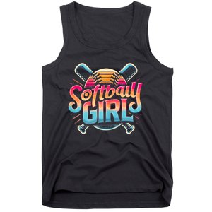 Softball Girl Softball Player Fan Tank Top