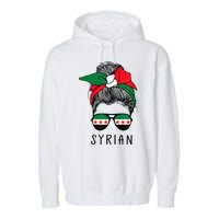 Syrian Girl Syrian Heritage Syria New Flag Garment-Dyed Fleece Hoodie