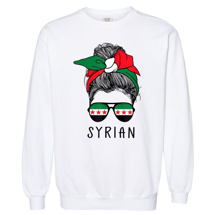 Syrian Girl Syrian Heritage Syria New Flag Garment-Dyed Sweatshirt