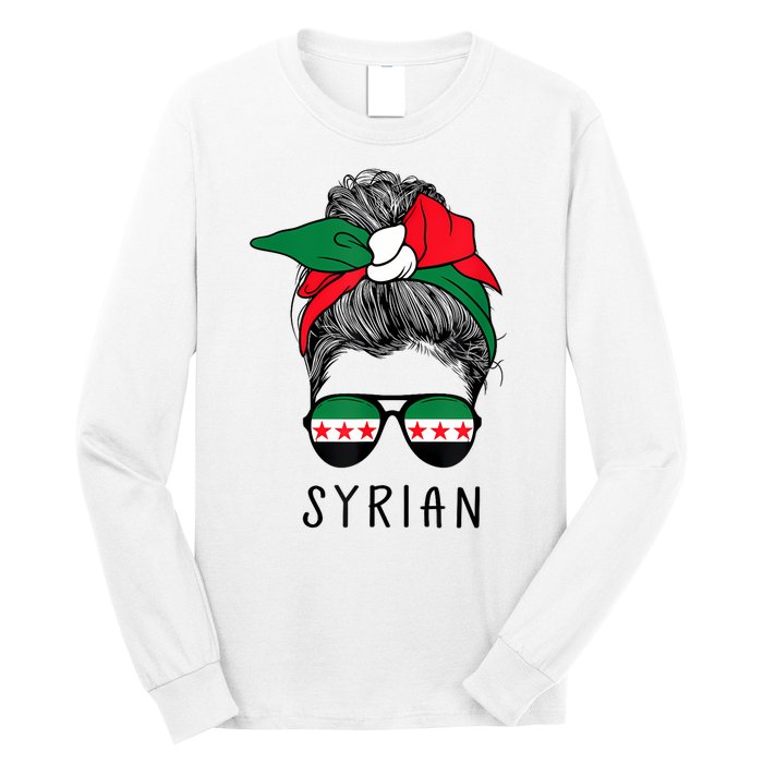 Syrian Girl Syrian Heritage Syria New Flag Long Sleeve Shirt