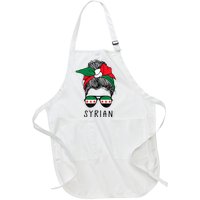 Syrian Girl Syrian Heritage Syria New Flag Full-Length Apron With Pockets