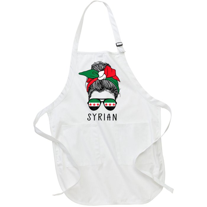 Syrian Girl Syrian Heritage Syria New Flag Full-Length Apron With Pockets