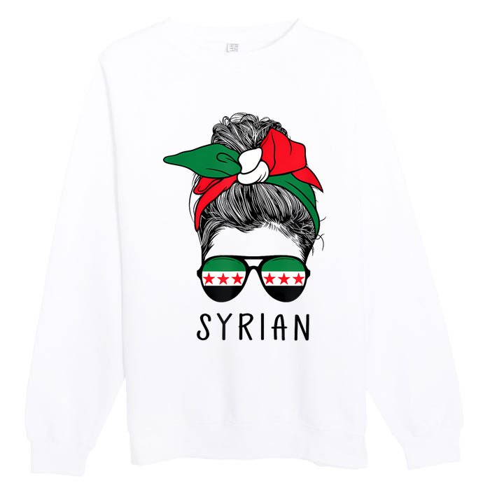 Syrian Girl Syrian Heritage Syria New Flag Premium Crewneck Sweatshirt